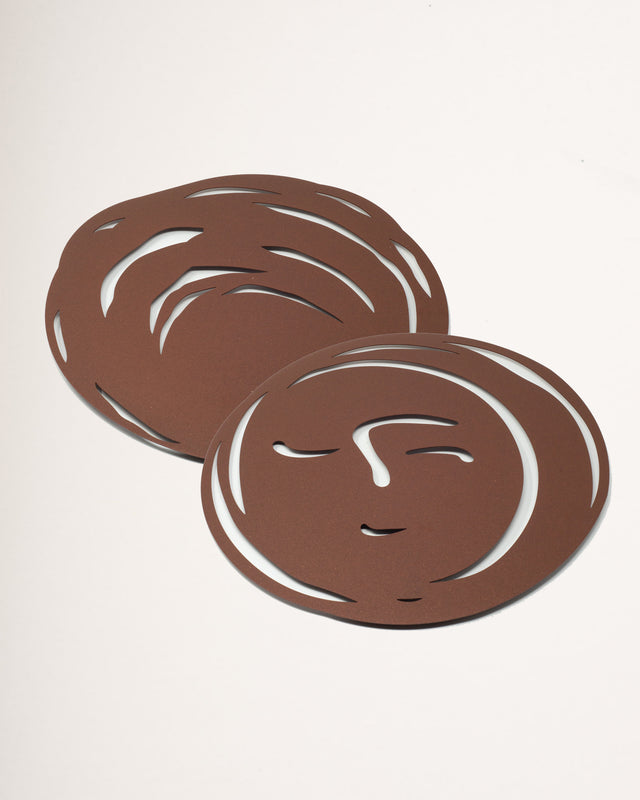 Kit Sottopiatti Doppia Luna Ruggine